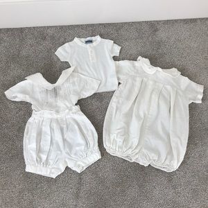 Lot of 3 cotton/linen rompers, outfits- 18 months